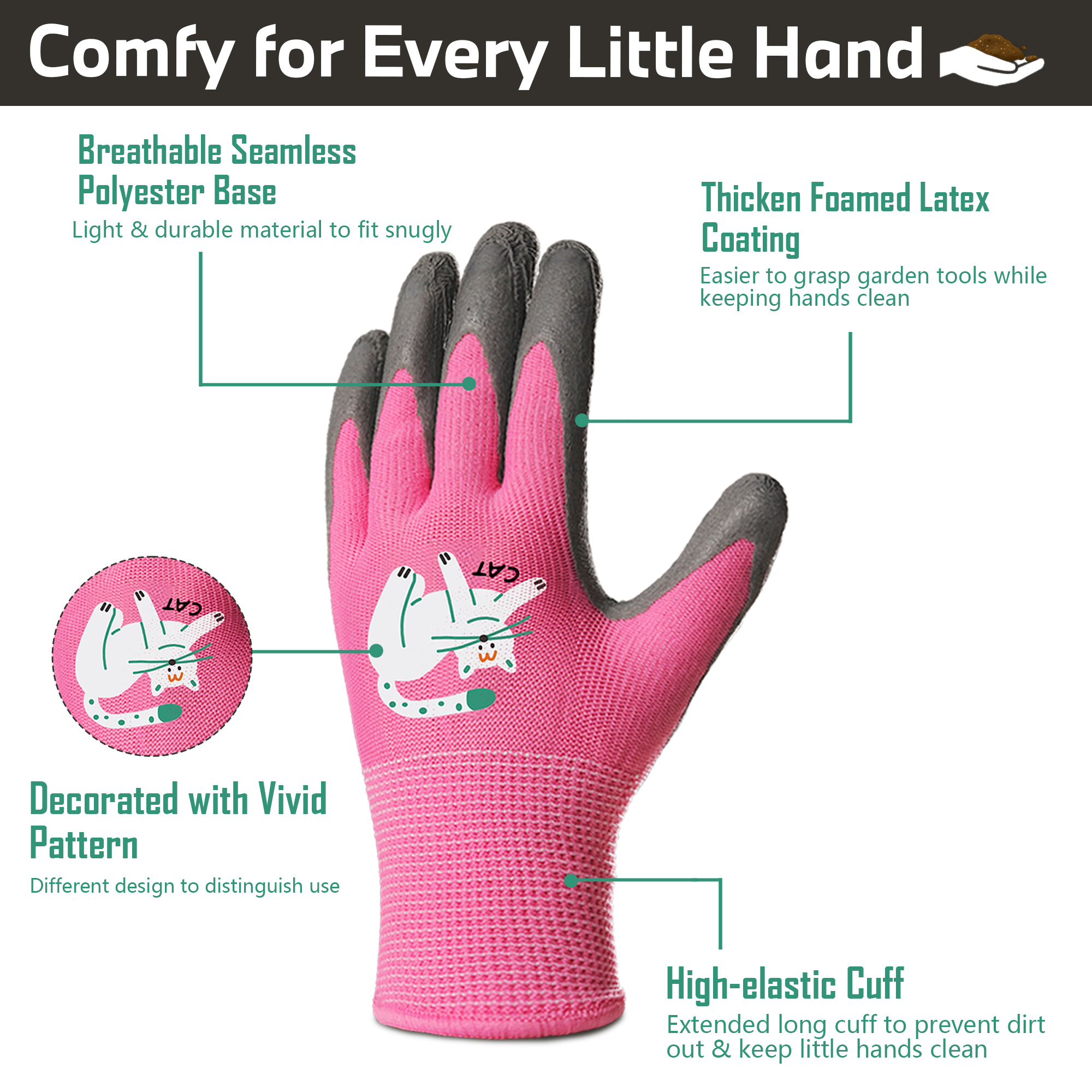 4 Pairs Kids Gardening Gloves  - Gardening Tools For Kids 评论和价格