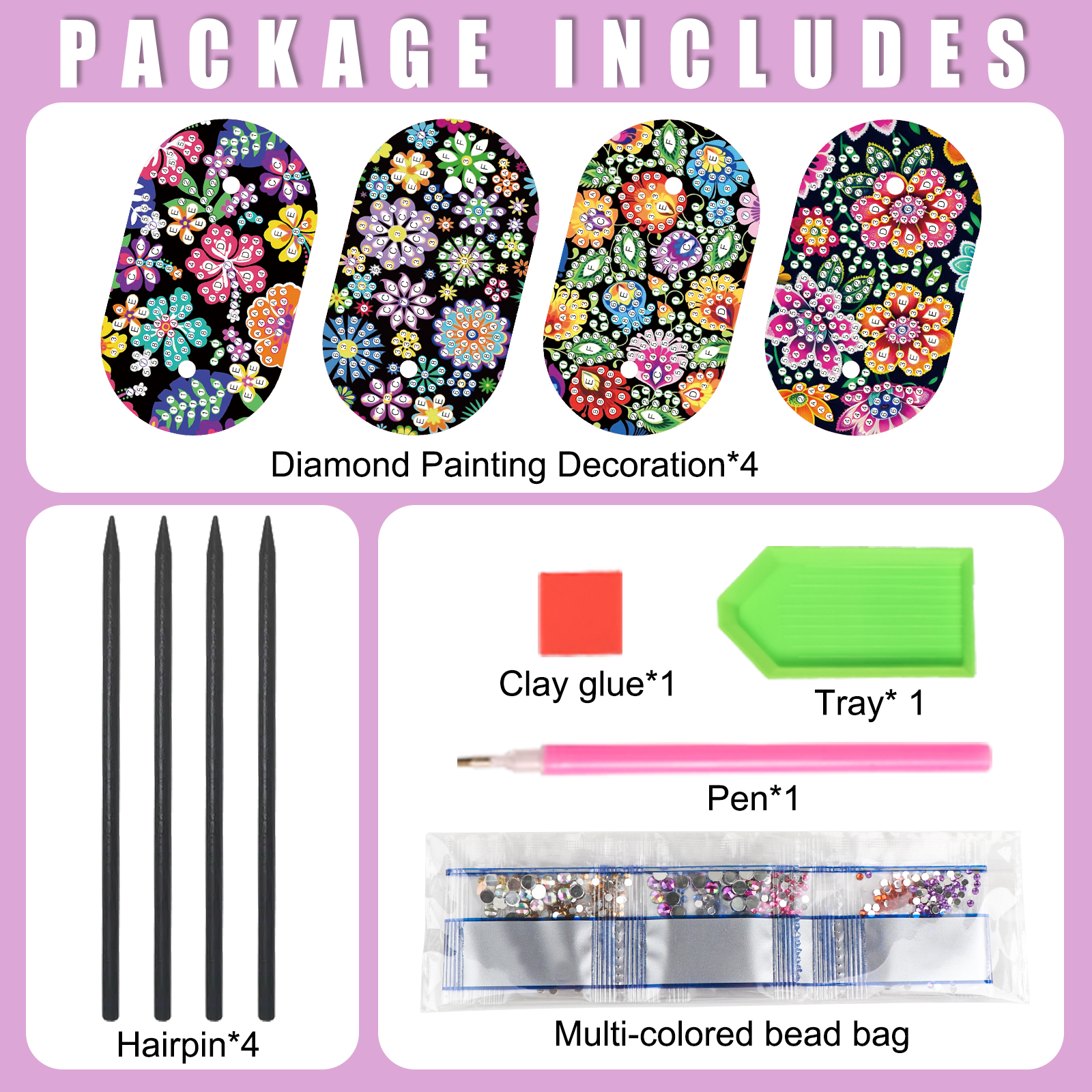 4Pcs Diamond Art Painting Elli - Gardening Tools Diy 评论和价格