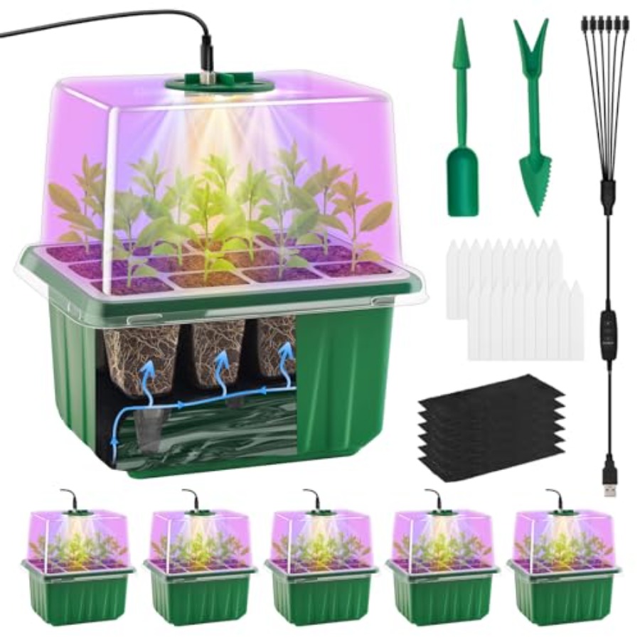Seed Starter Tray with Light 6 - Greenhouse Mini Indoor 评论和价格