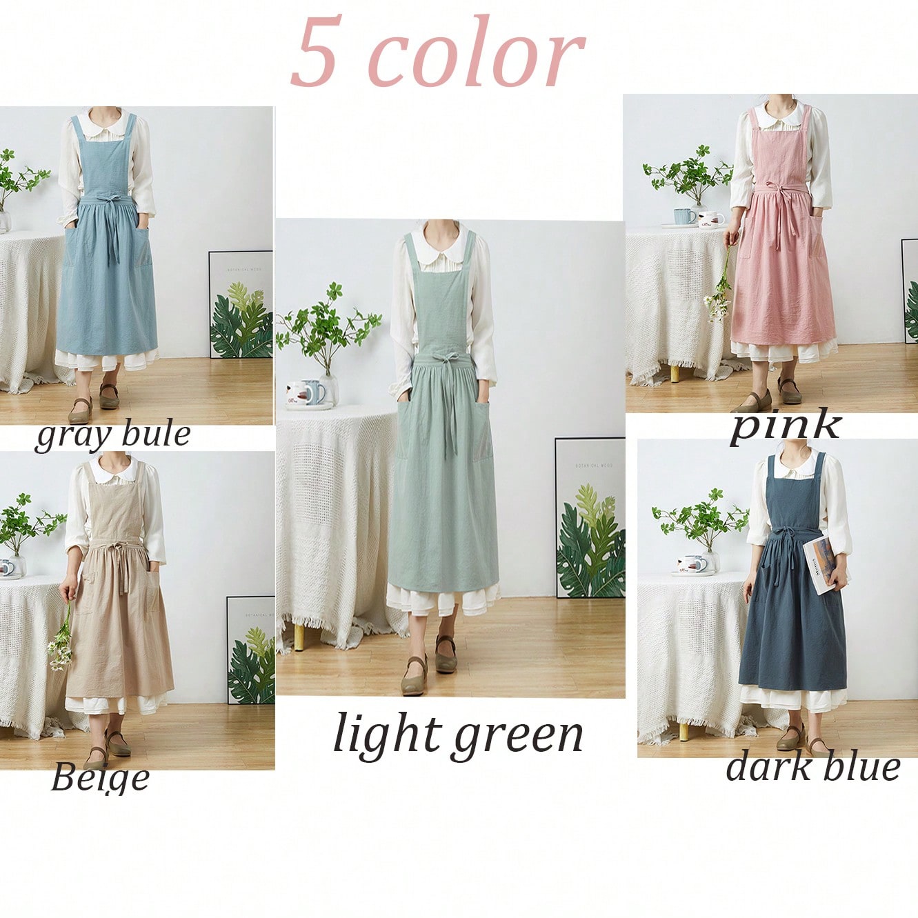 Brief Nordic Wind Pleated Skir - Gardening Tools For Women 评论和价格