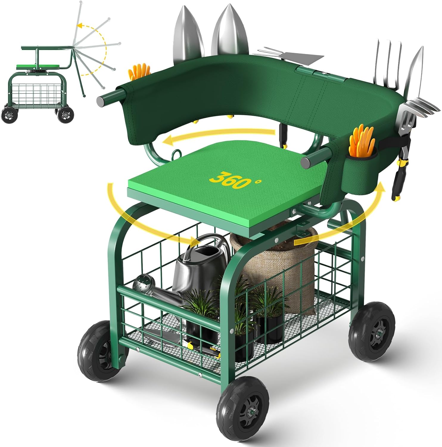 Garden Seat with Wheels, Rolli - Gardening Tools For Seniors 评论和价格