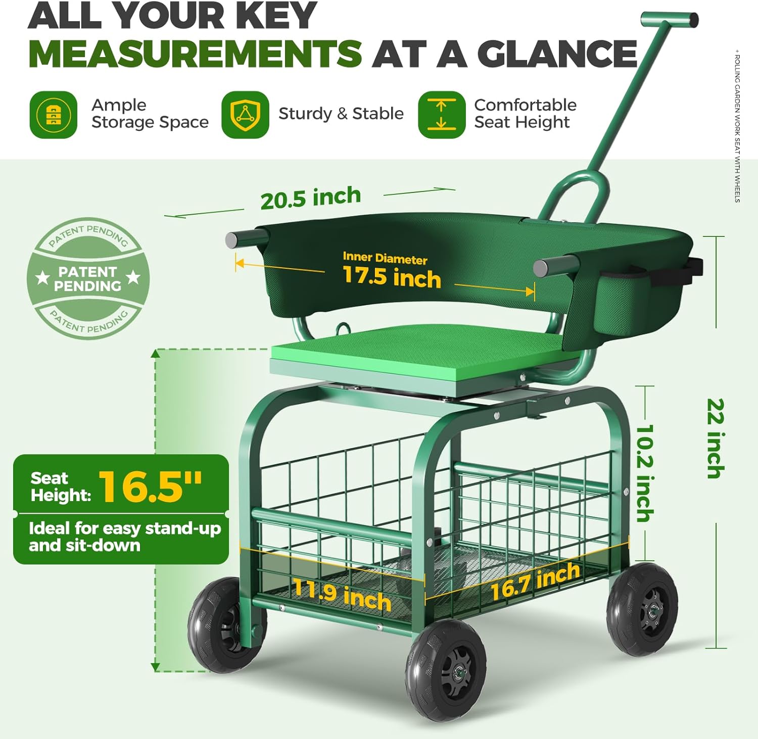 Garden Seat with Wheels, Rolli - Gardening Tools For Seniors 评论和价格