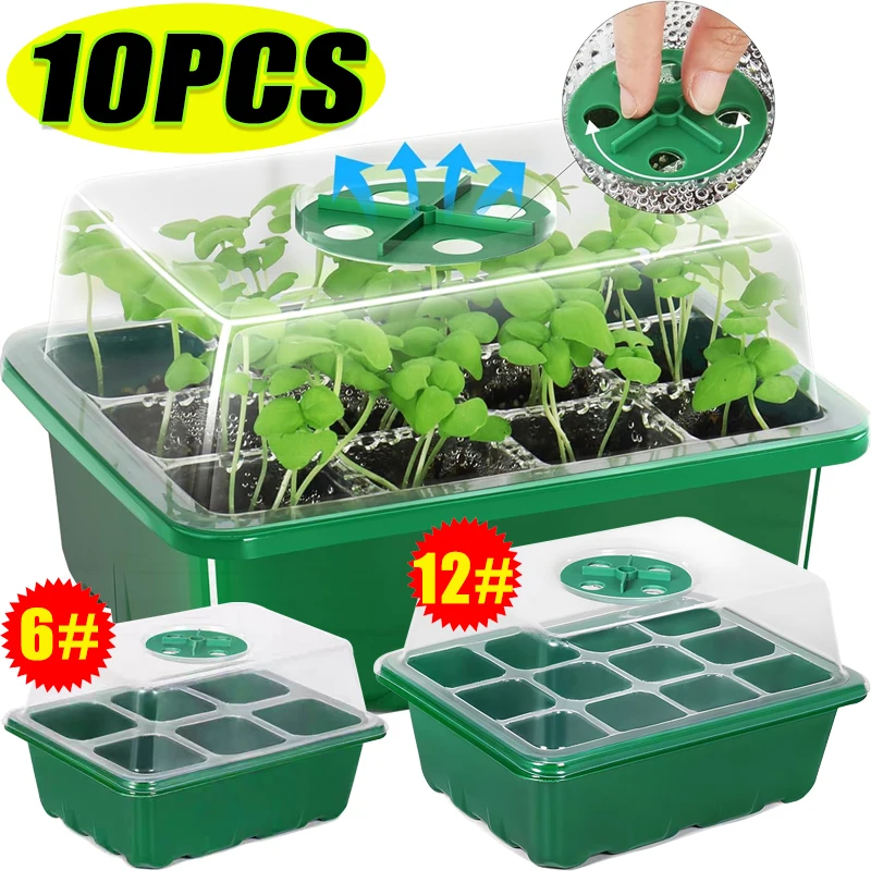 6/12 Grids Growing Starting Nu - Propagation Tray Dome 评论和价格