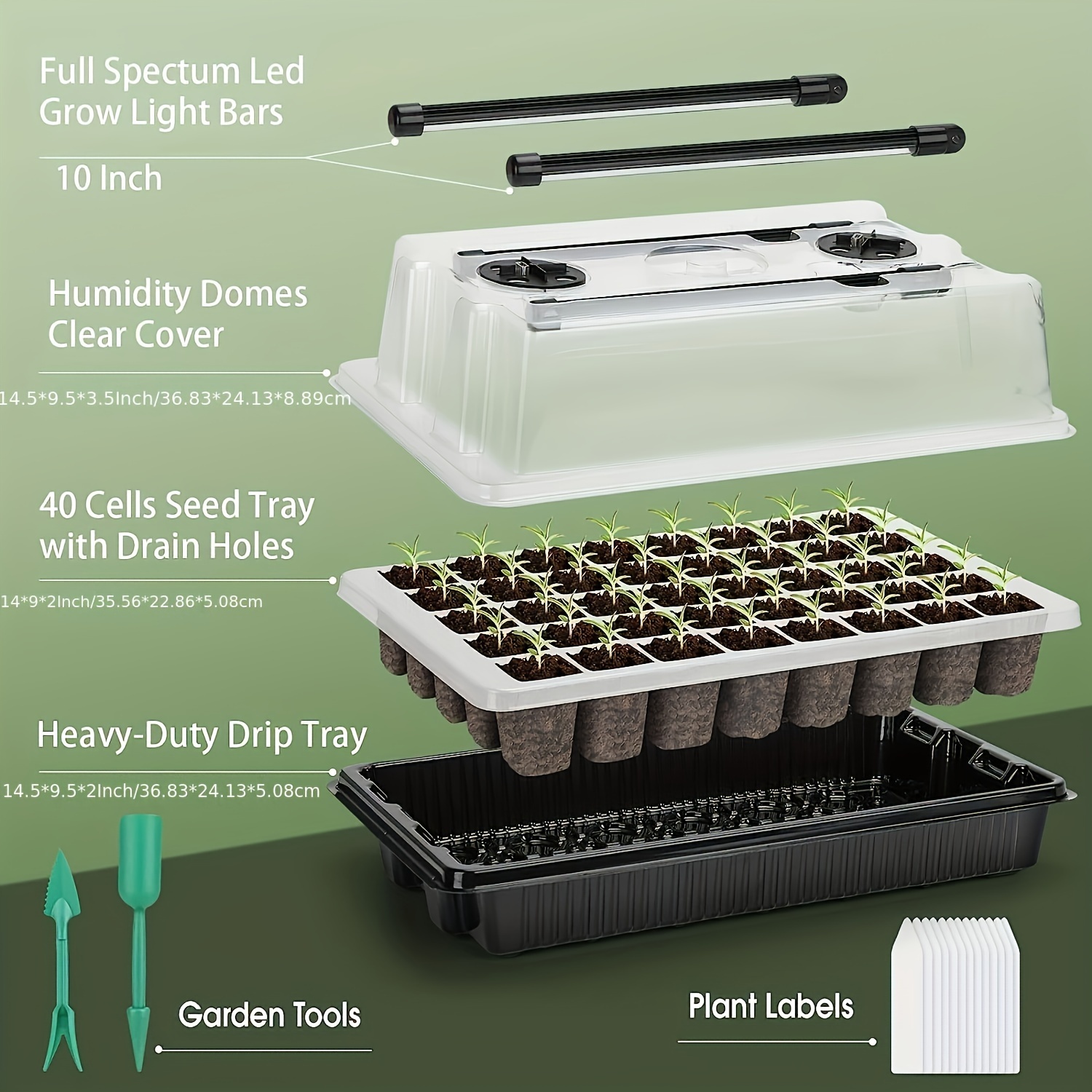 40/Cell Seed Starter Kit with  - Propagation Tray Dome 评论和价格