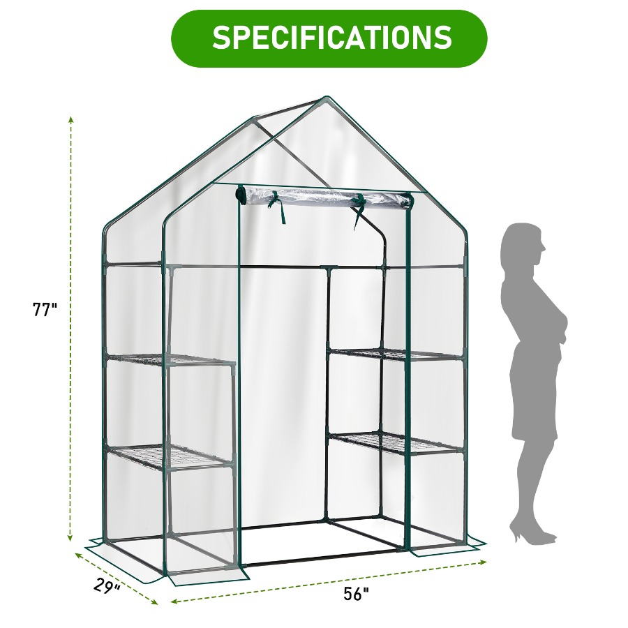 Mini Walk-in Greenhouse with P - Greenhouse Mini Indoor 评论和价格