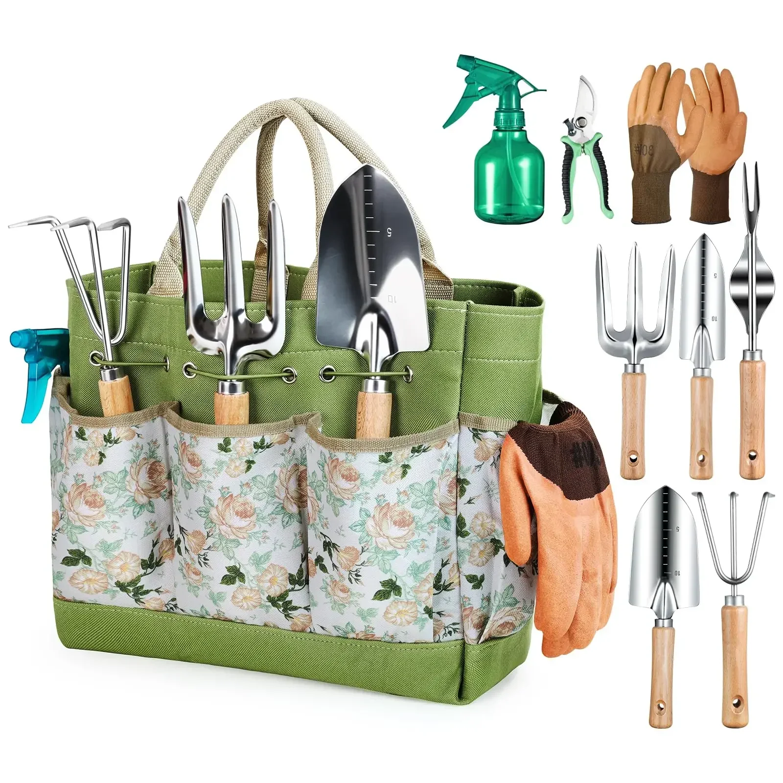 Gardening Tools 9-Piece Heavy  - Gardening Tools For Women 评论和价格