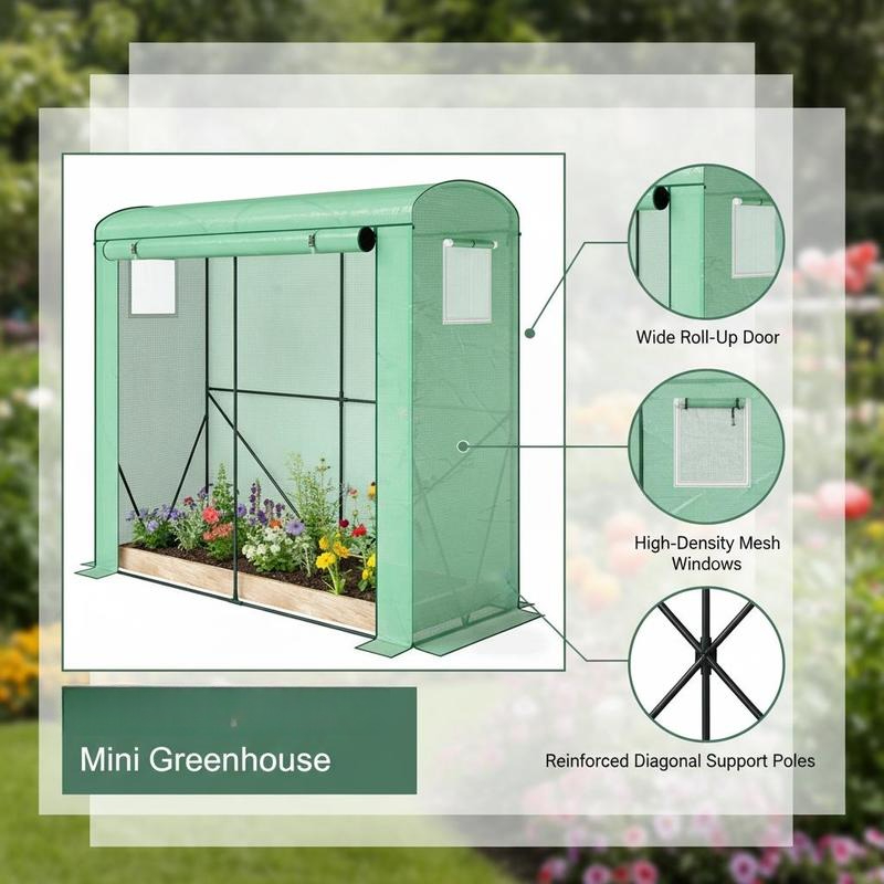Mini Greenhouse with Roll-up D - Greenhouse Mini Indoor 评论和价格