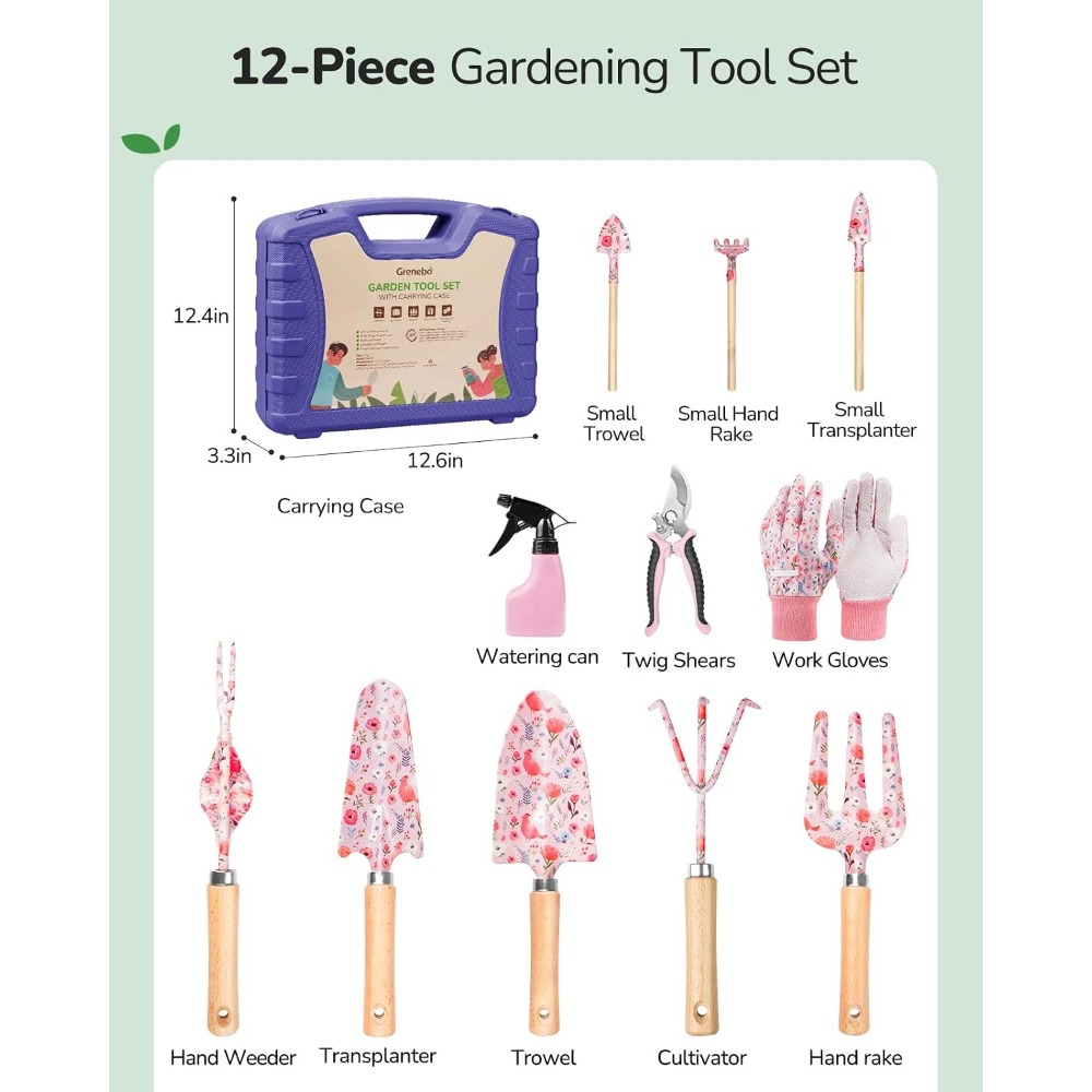 12-Piece Gardening Tool Set fo - Gardening Tools For Women 评论和价格