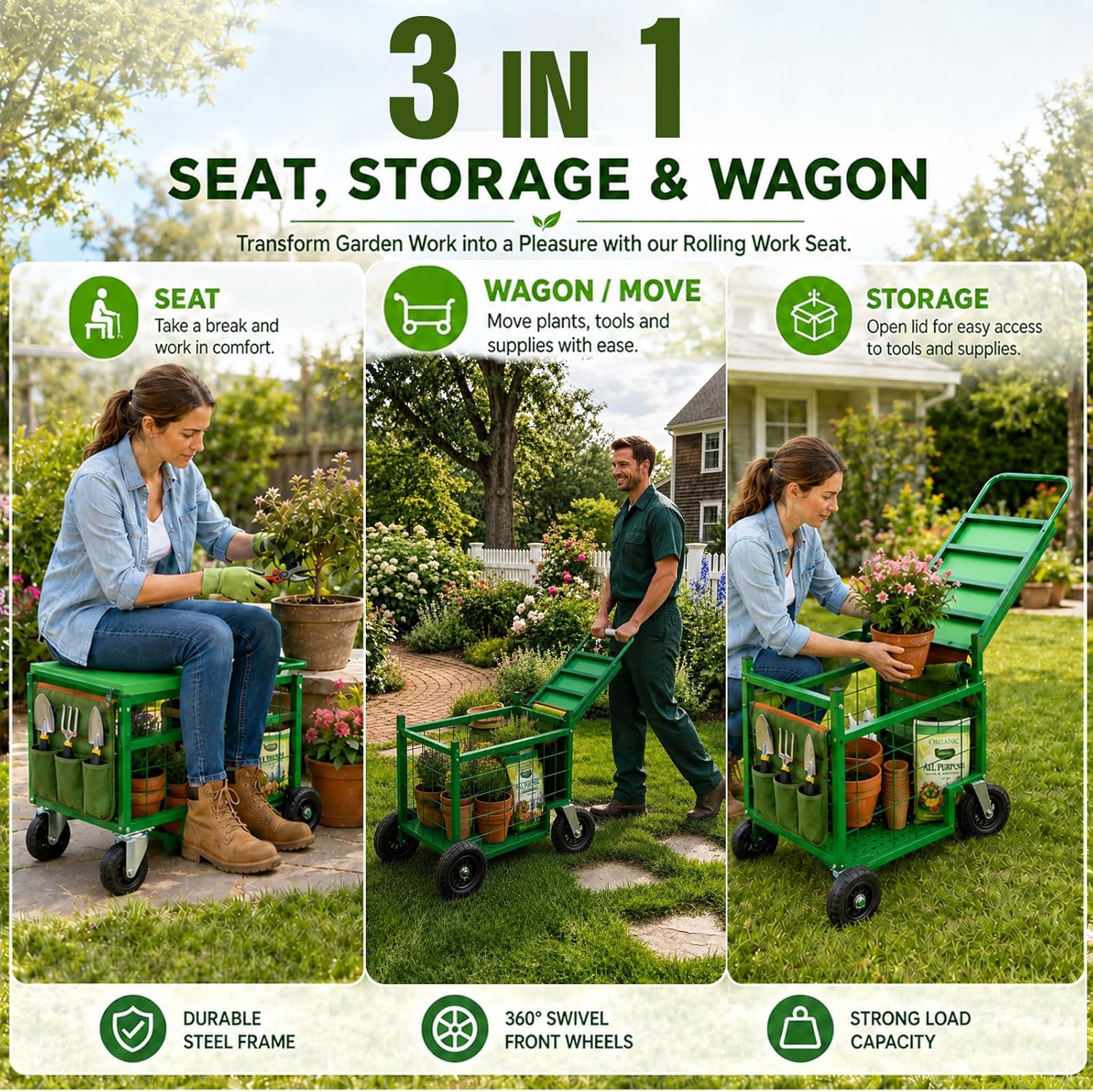 Heavy-Duty Upgraded Swiveling  - Gardening Tools For Seniors 评论和价格