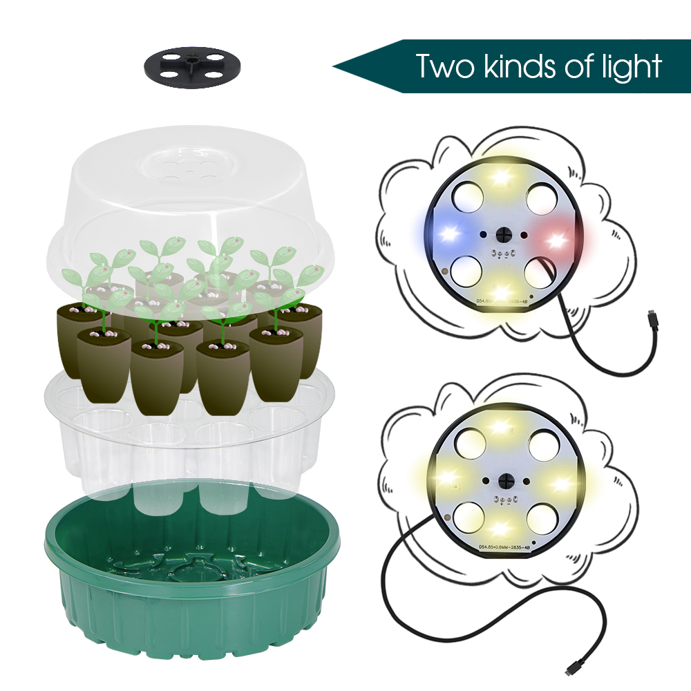 Round Seed Starter Tray with F - Propagation Tray Dome 评论和价格