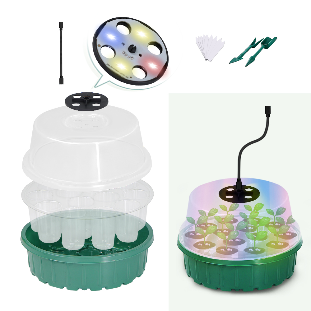 Round Seed Starter Tray with F - Propagation Tray Dome 评论和价格