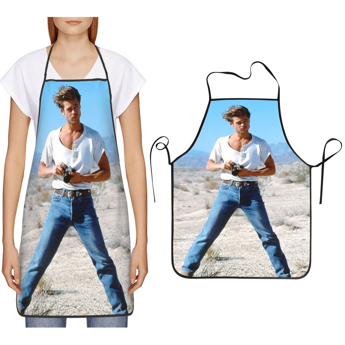 Brad Pitt Young Handsome Apron - Gardening Tools For Women 评论和价格
