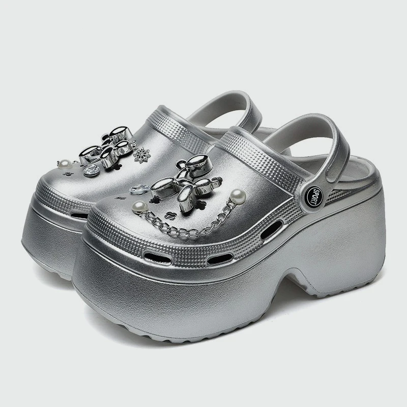 New Women's Silver Platform Cl - Gardening Tools For Women 评论和价格