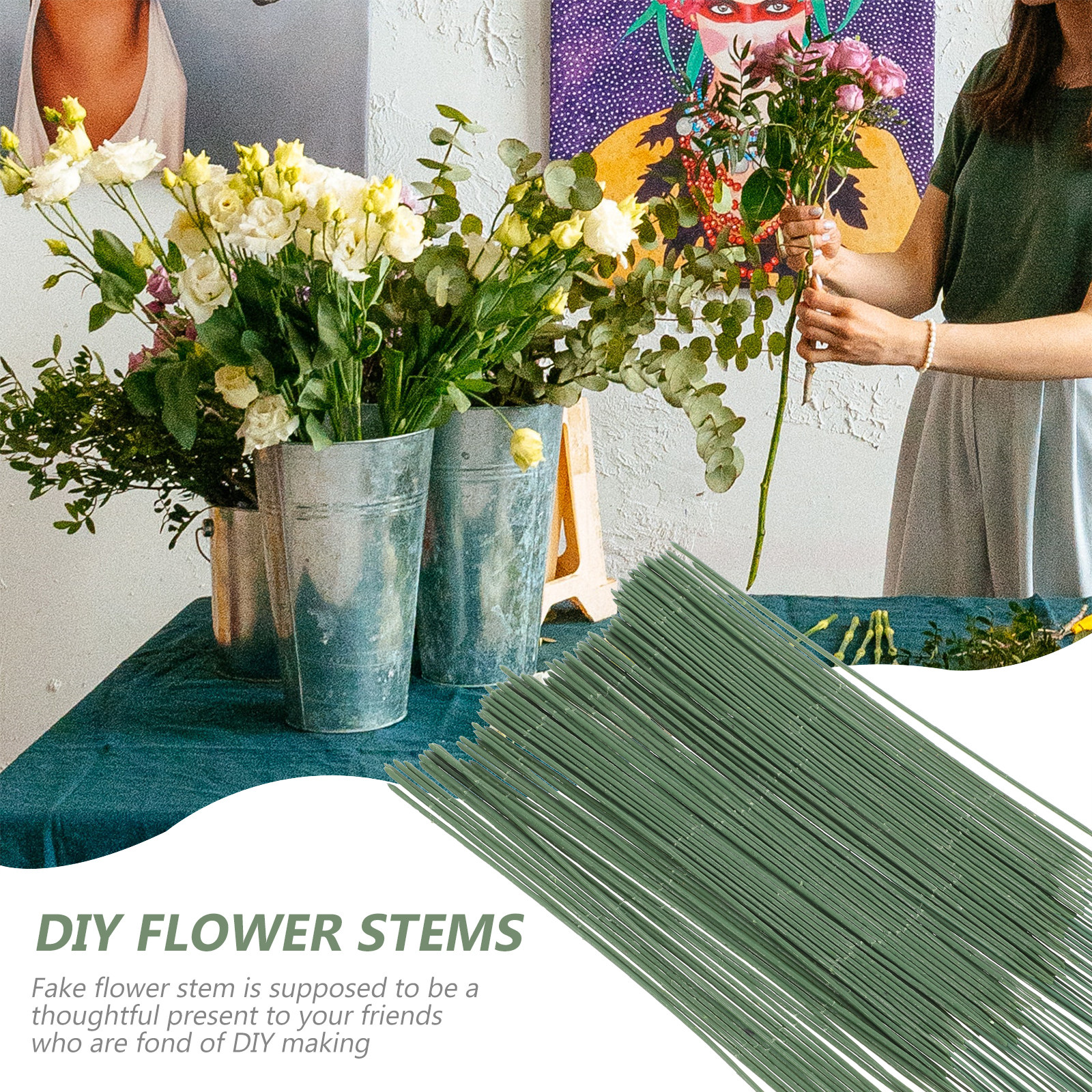 100Pcs Artificial Flower Stems - Gardening Tools Diy 评论和价格