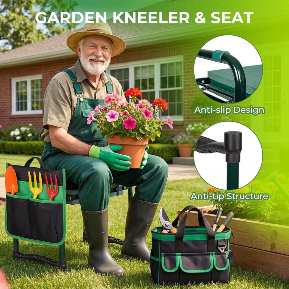 Garden Kneeler and Seat, Folda - Gardening Tools For Seniors 评论和价格